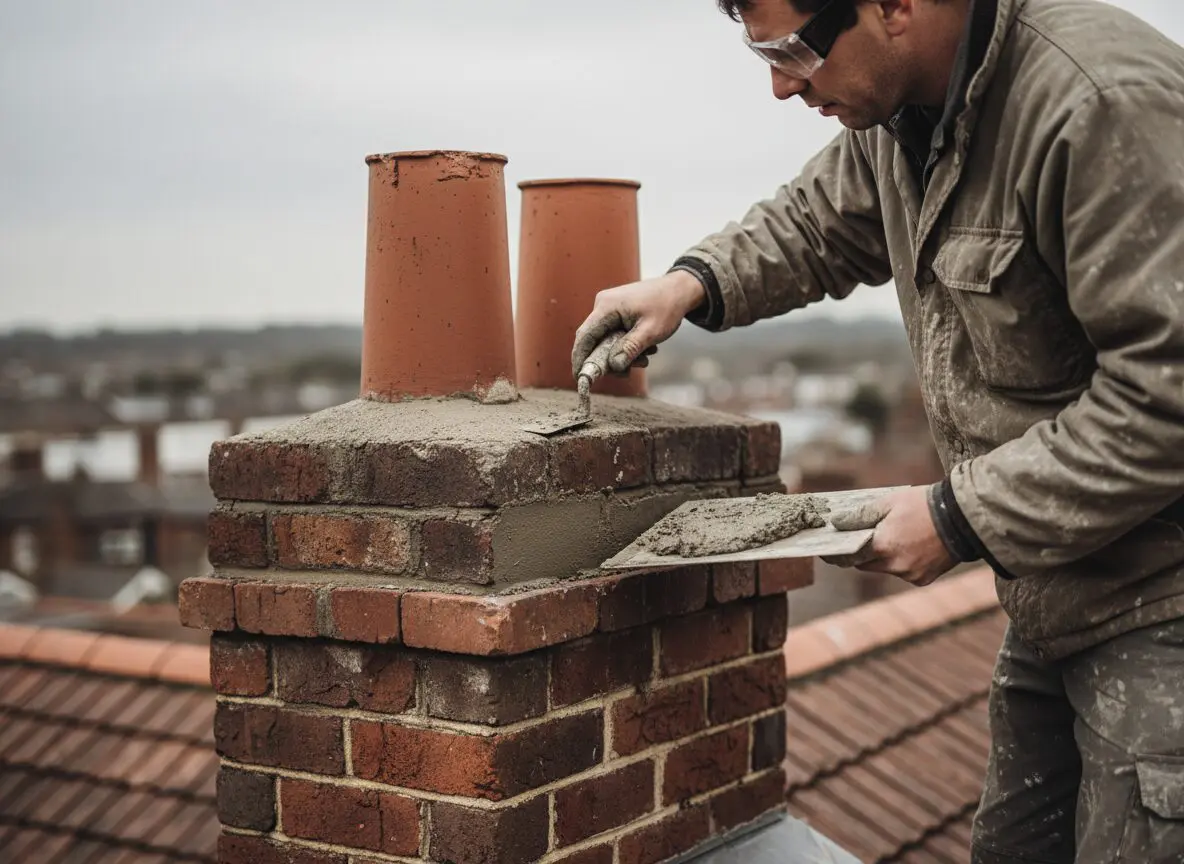 Chimney repointing on a terrace in Sheffield