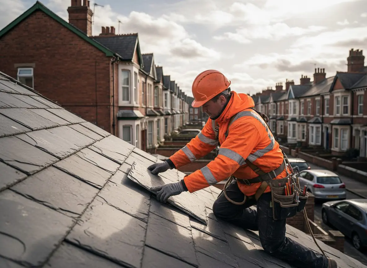 Installing natural slate roof in Sheffield