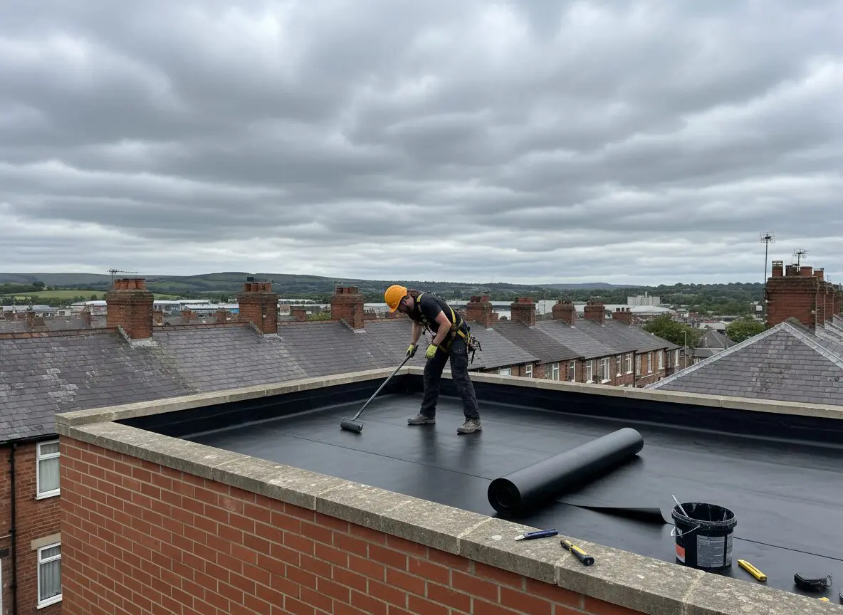 Commercial EPDM single-ply flat roof in Sheffield