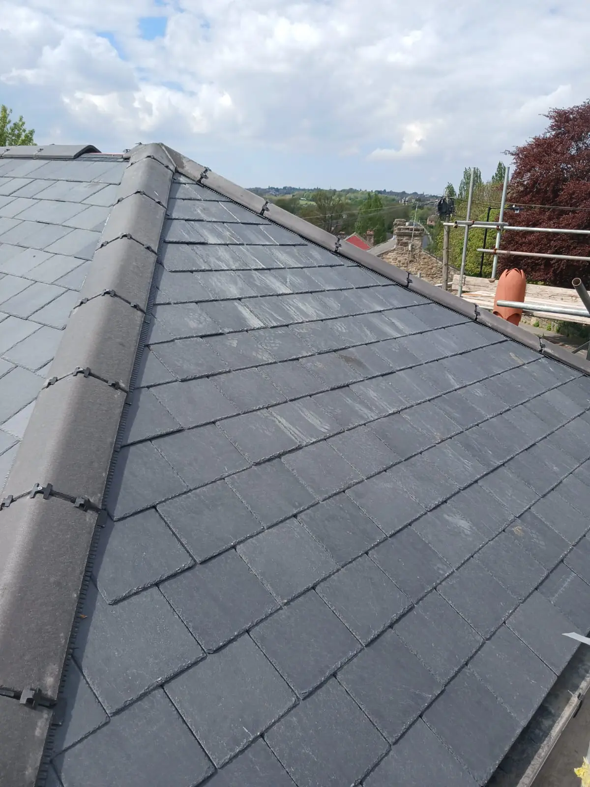 Completed slate roof overlooking Sheffield by AJR Roofing