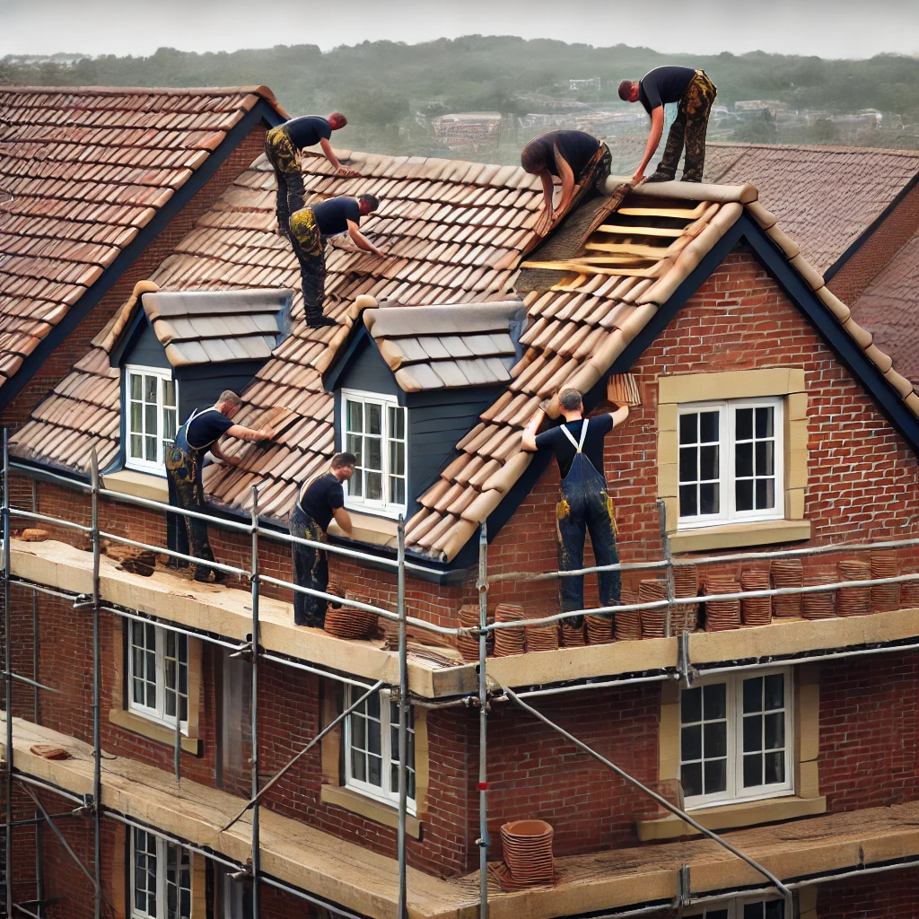 Tile roofing installation by AJR Roofing on a home in Sheffield